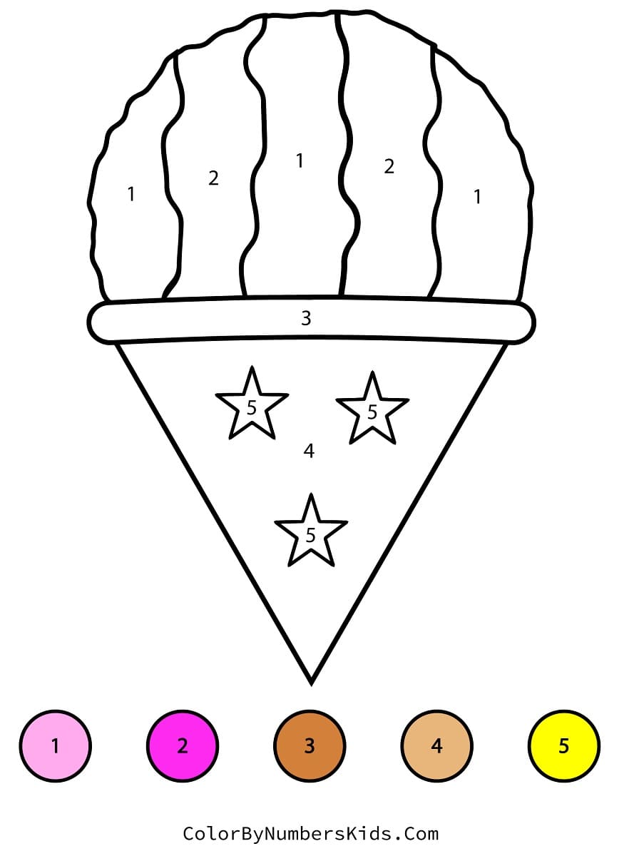 Easy Ice Cream Color By Number