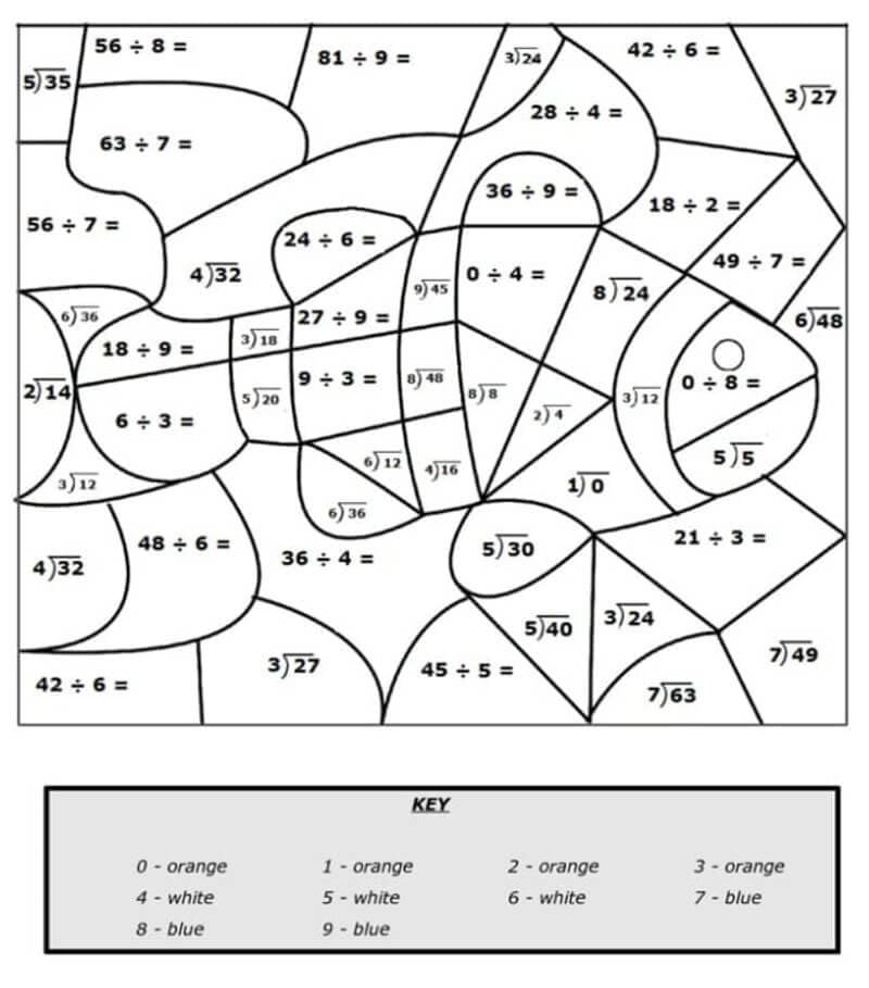 Fish Division Color By Number