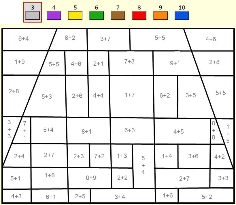 Free Addition Color By Number