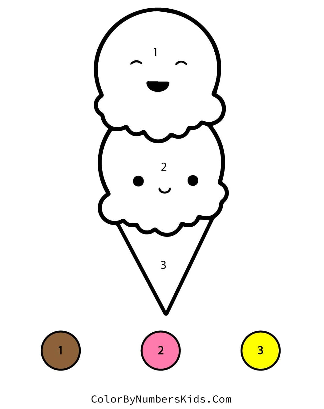 Happy Ice Cream Color By Number