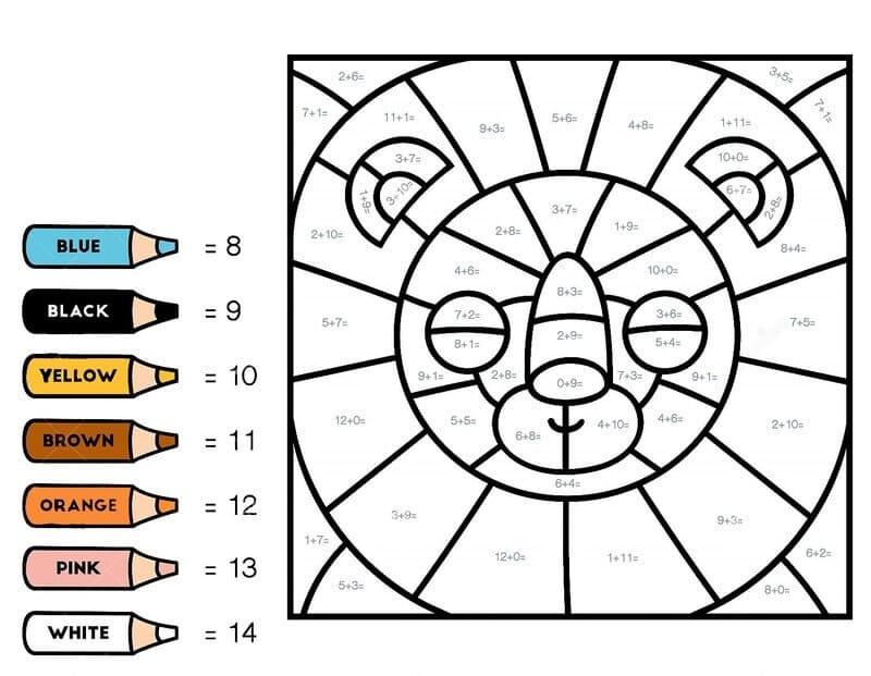 Happy Lion Color By Number