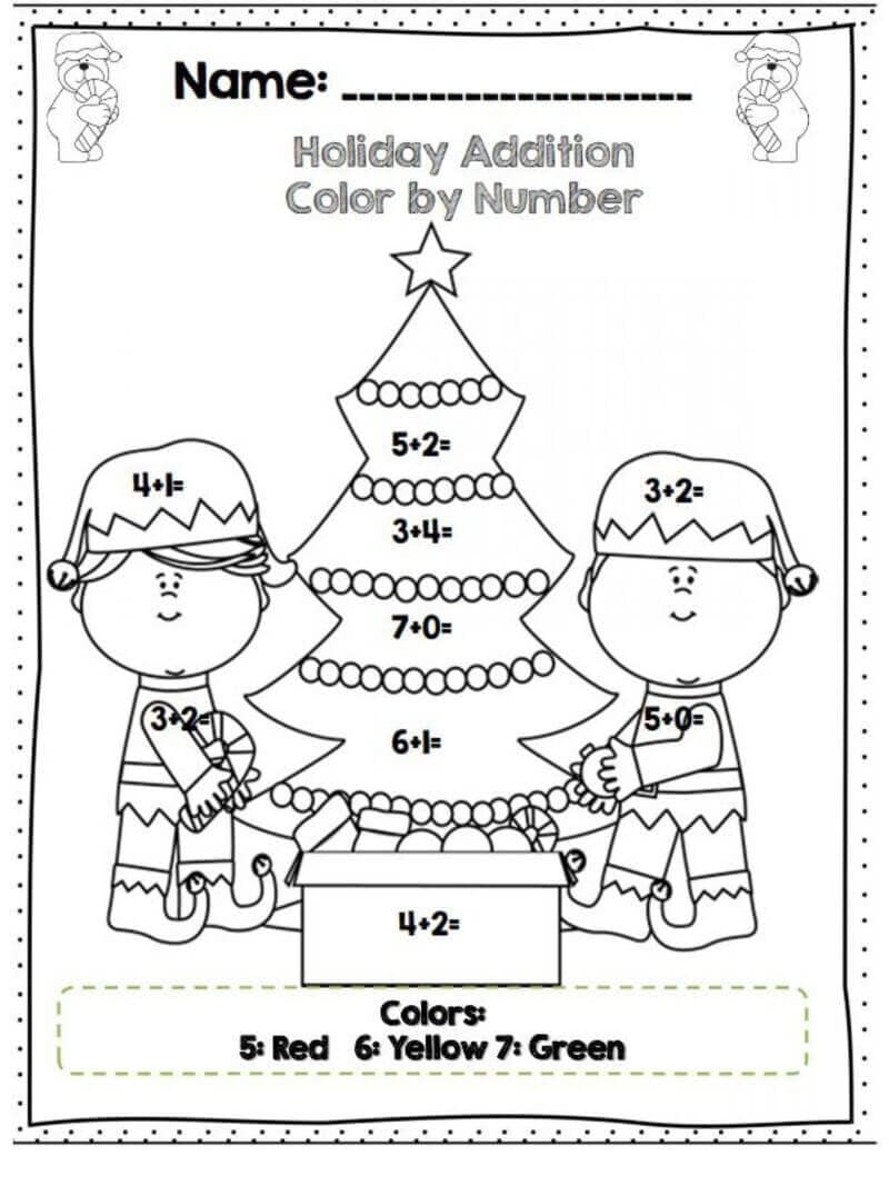 Holiday Addition Color By Number