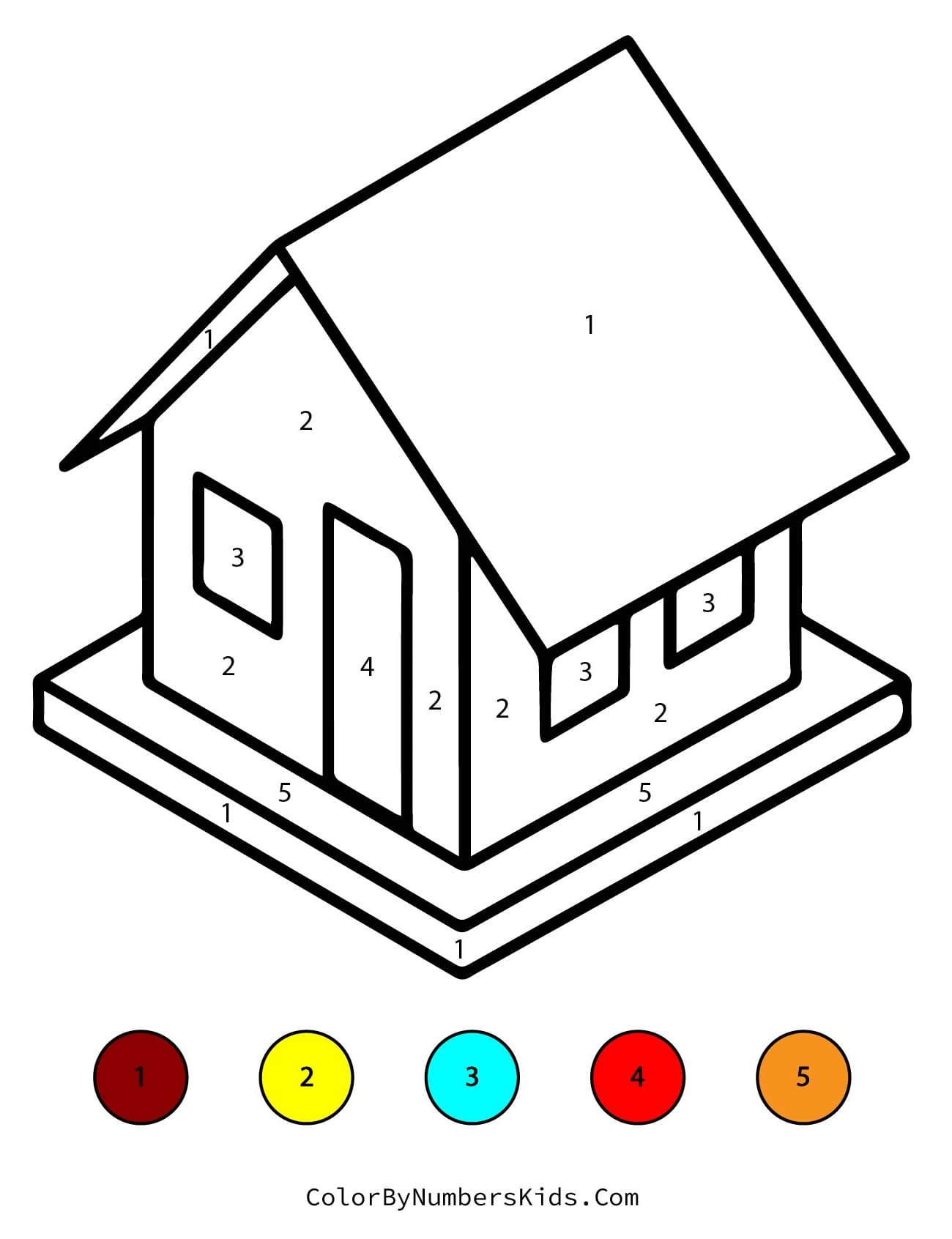House Color By Number Book