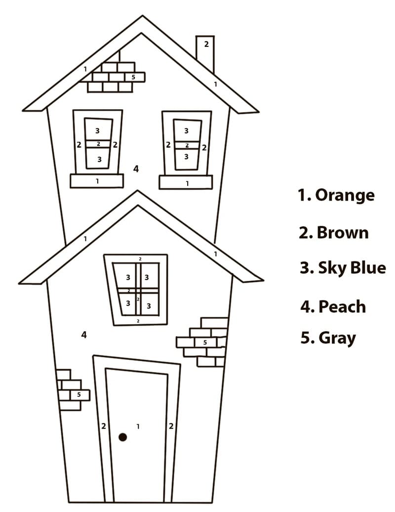 House Color By Number Sheet