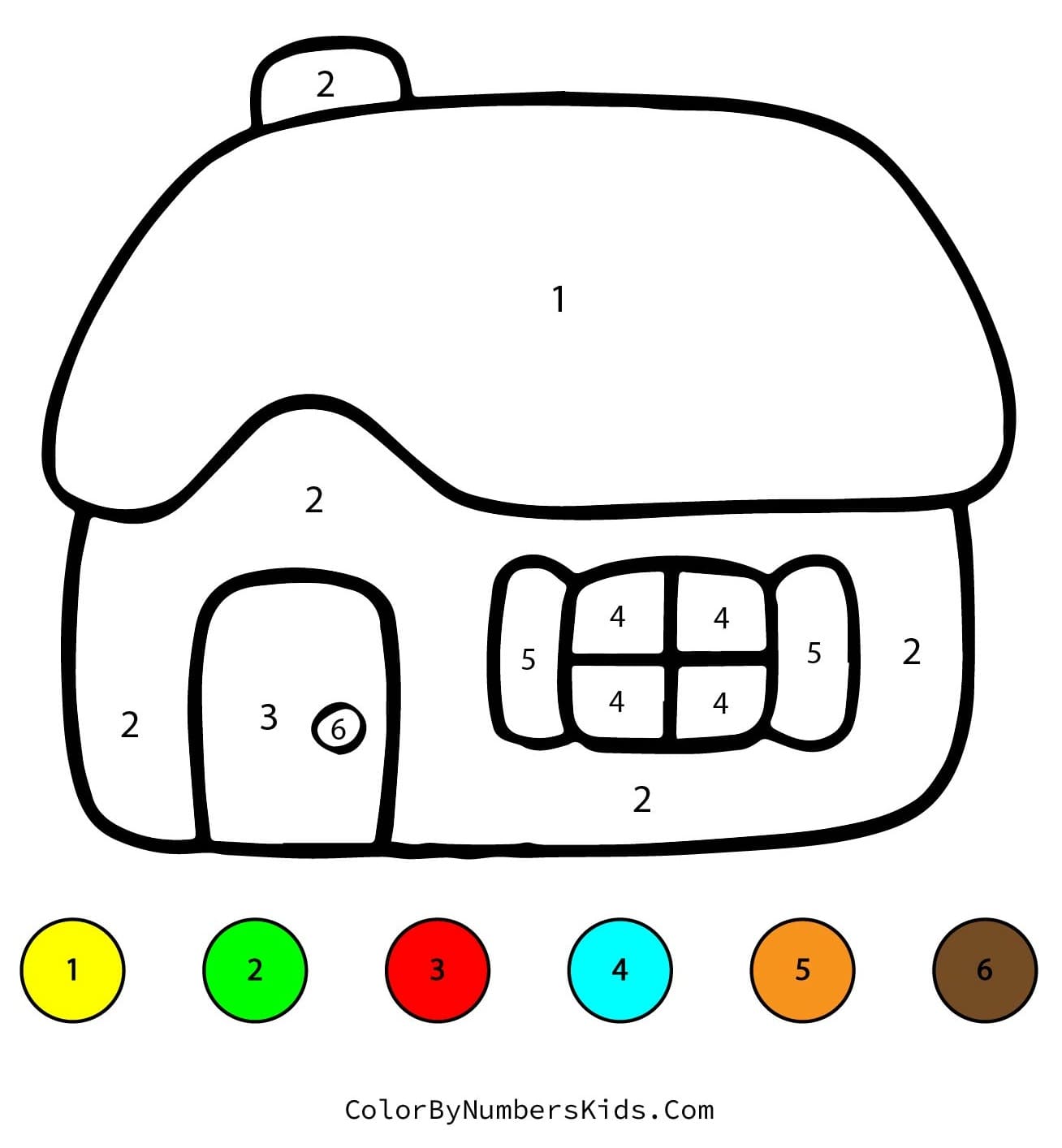 House Color By Number Worksheet 09