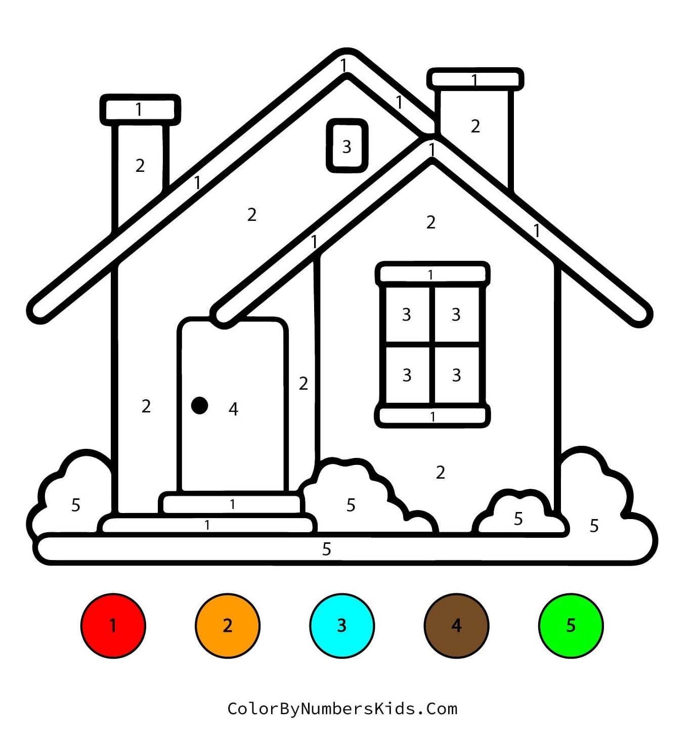 House Color By Number Worksheet 12