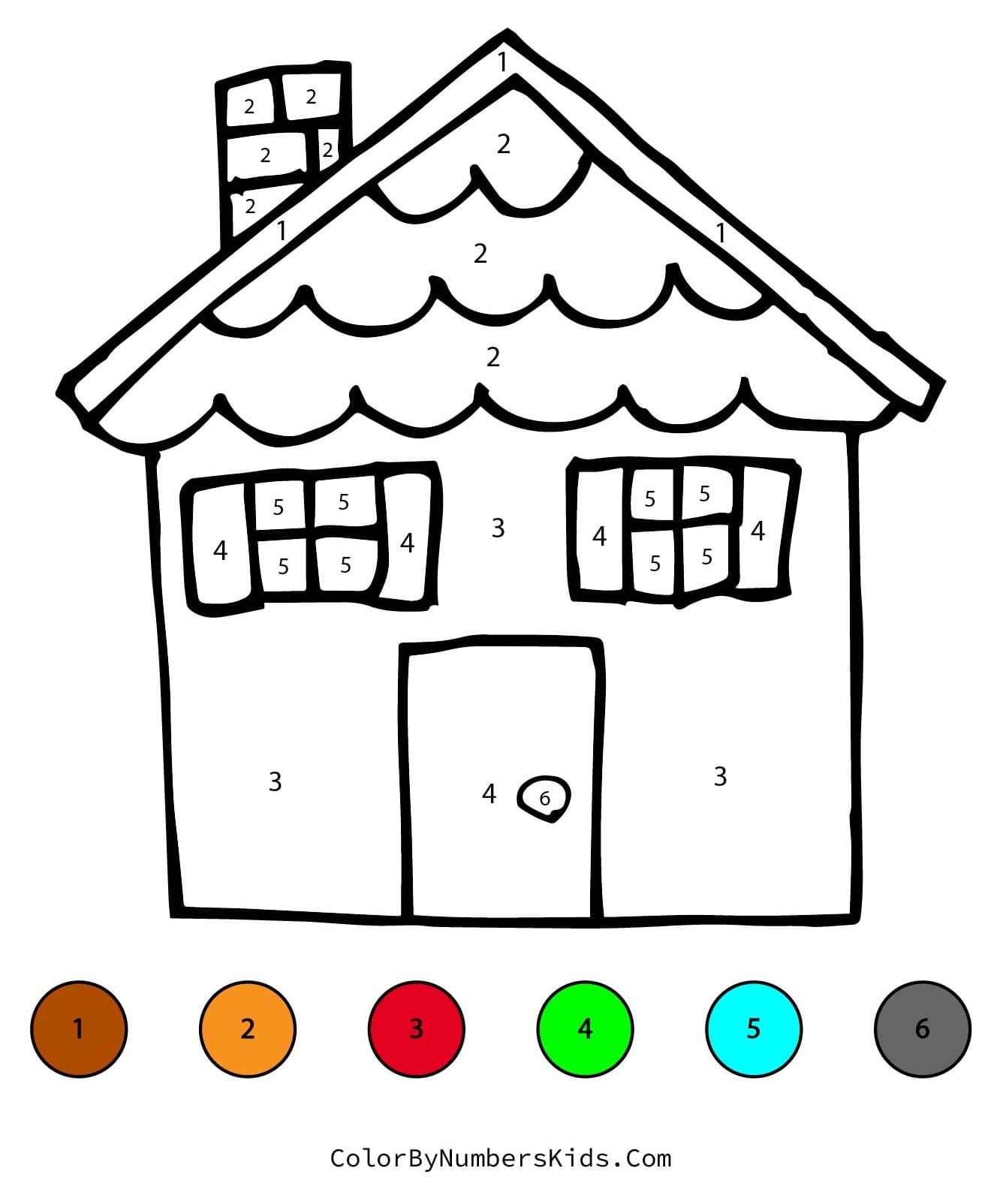 House Color By Number Worksheet 13