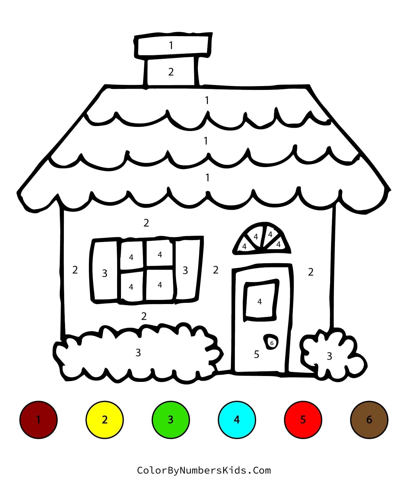 House Color By Number Worksheet 15