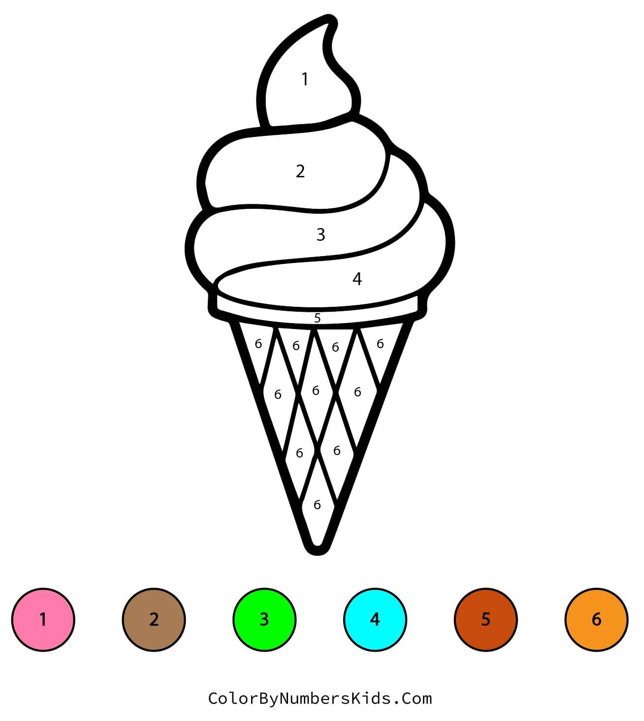 Ice Cream Color By Number Worksheet 01