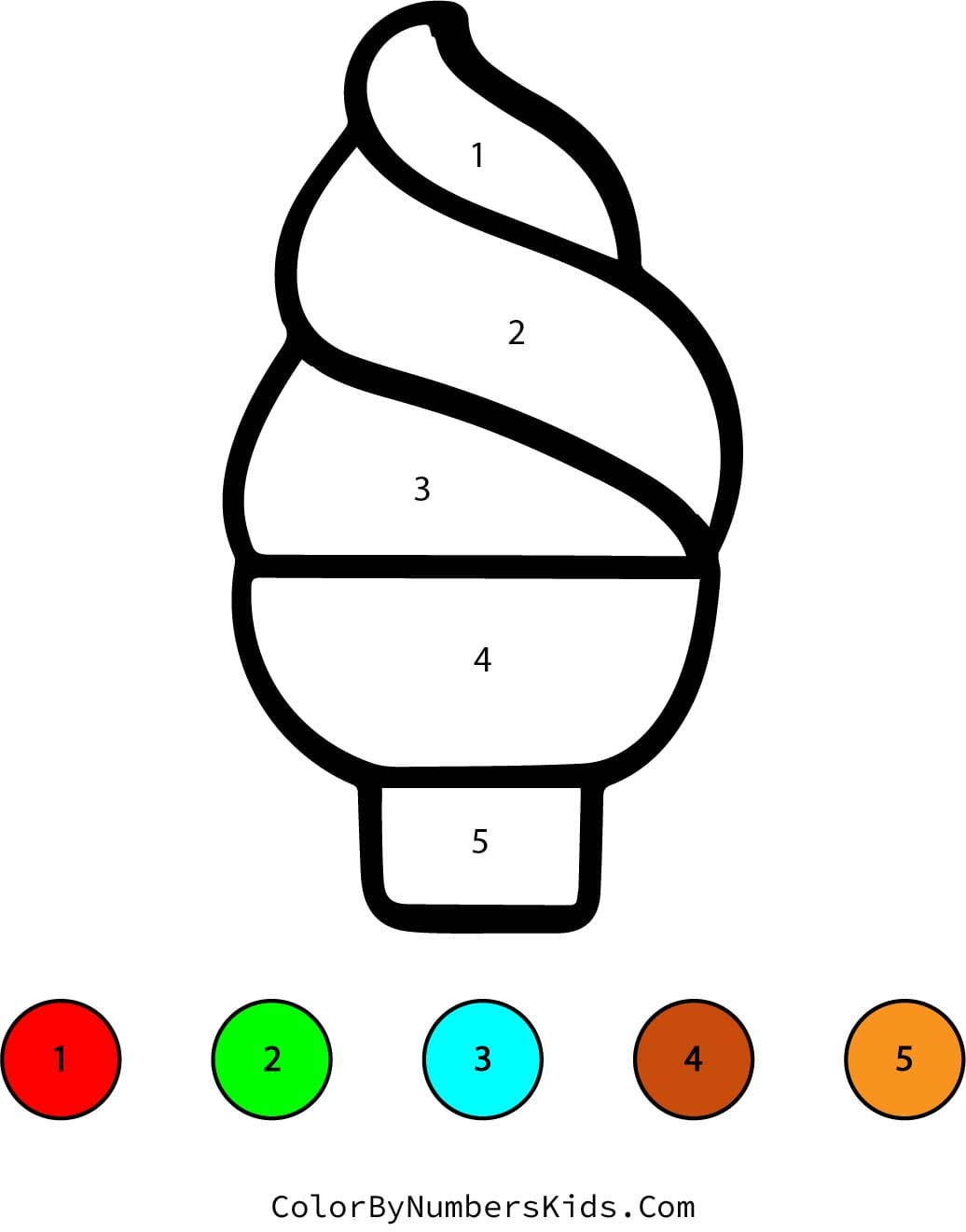 Ice Cream Color By Number Worksheet 03