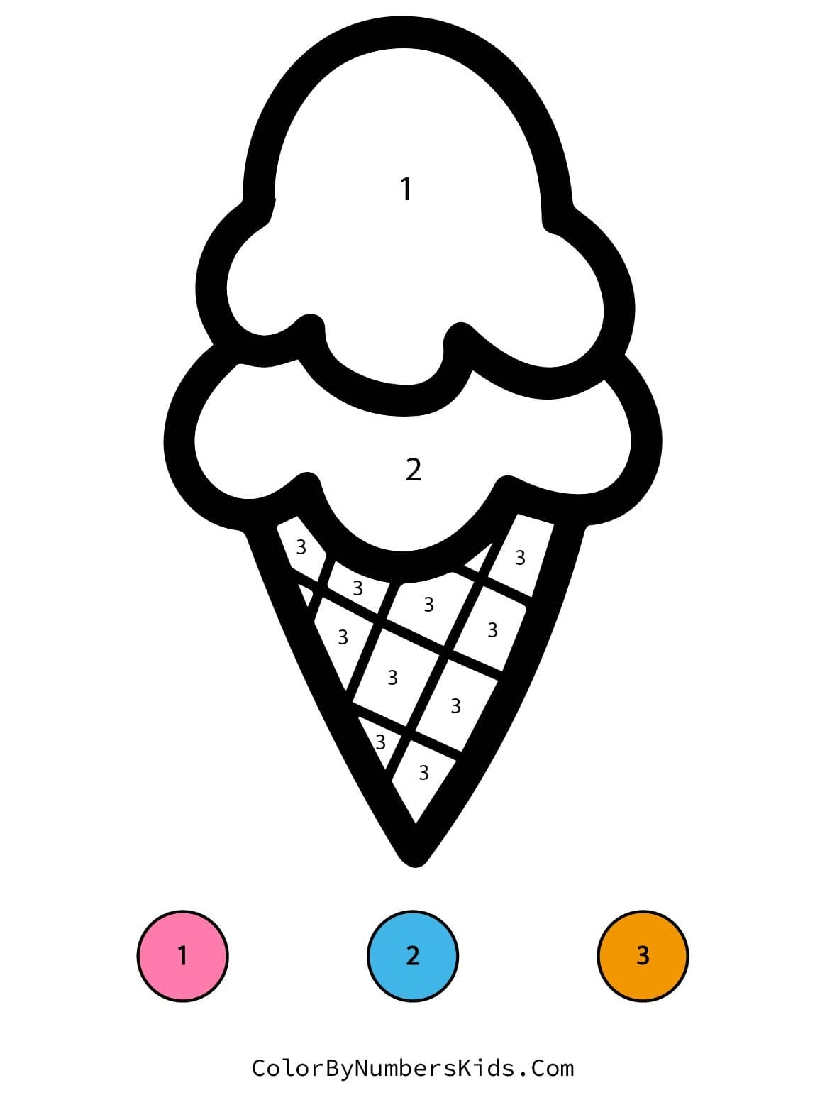 Ice Cream Color By Number Worksheet 04