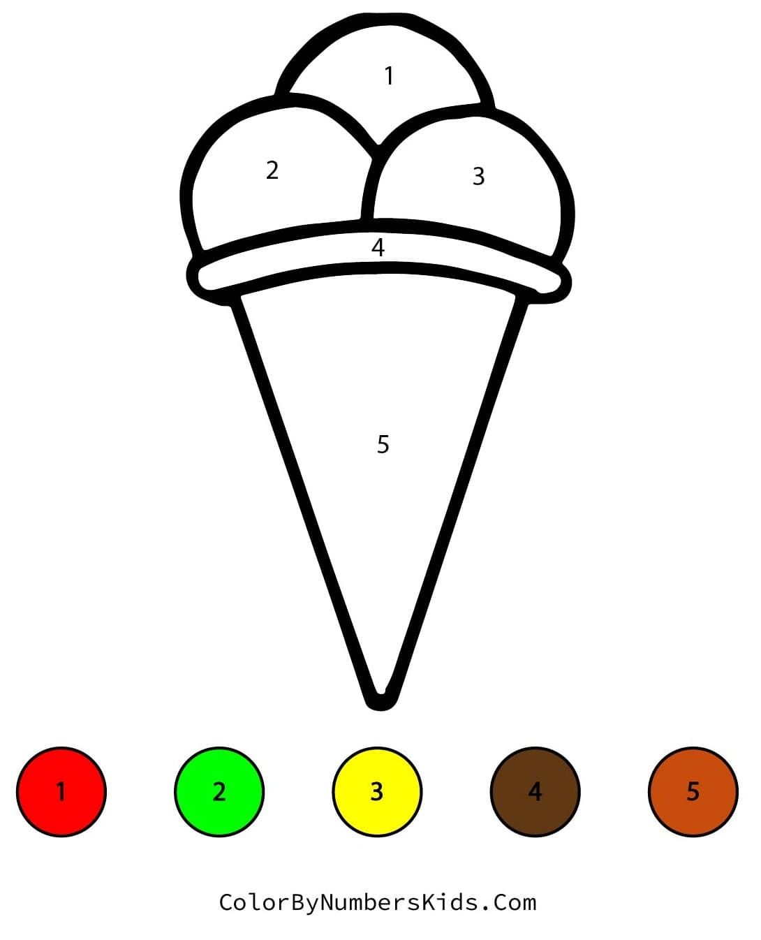 Ice Cream Color By Number Worksheet 07