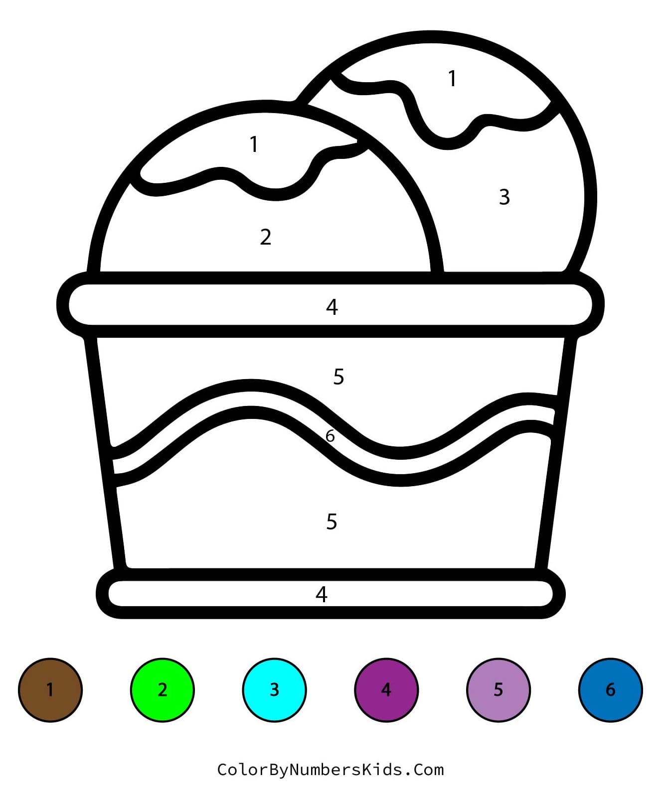 Ice Cream Color By Number Worksheet 08