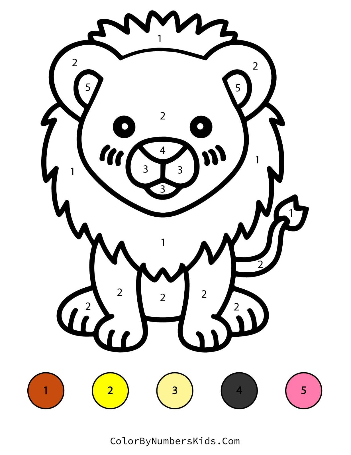 Little Lion Color By Number