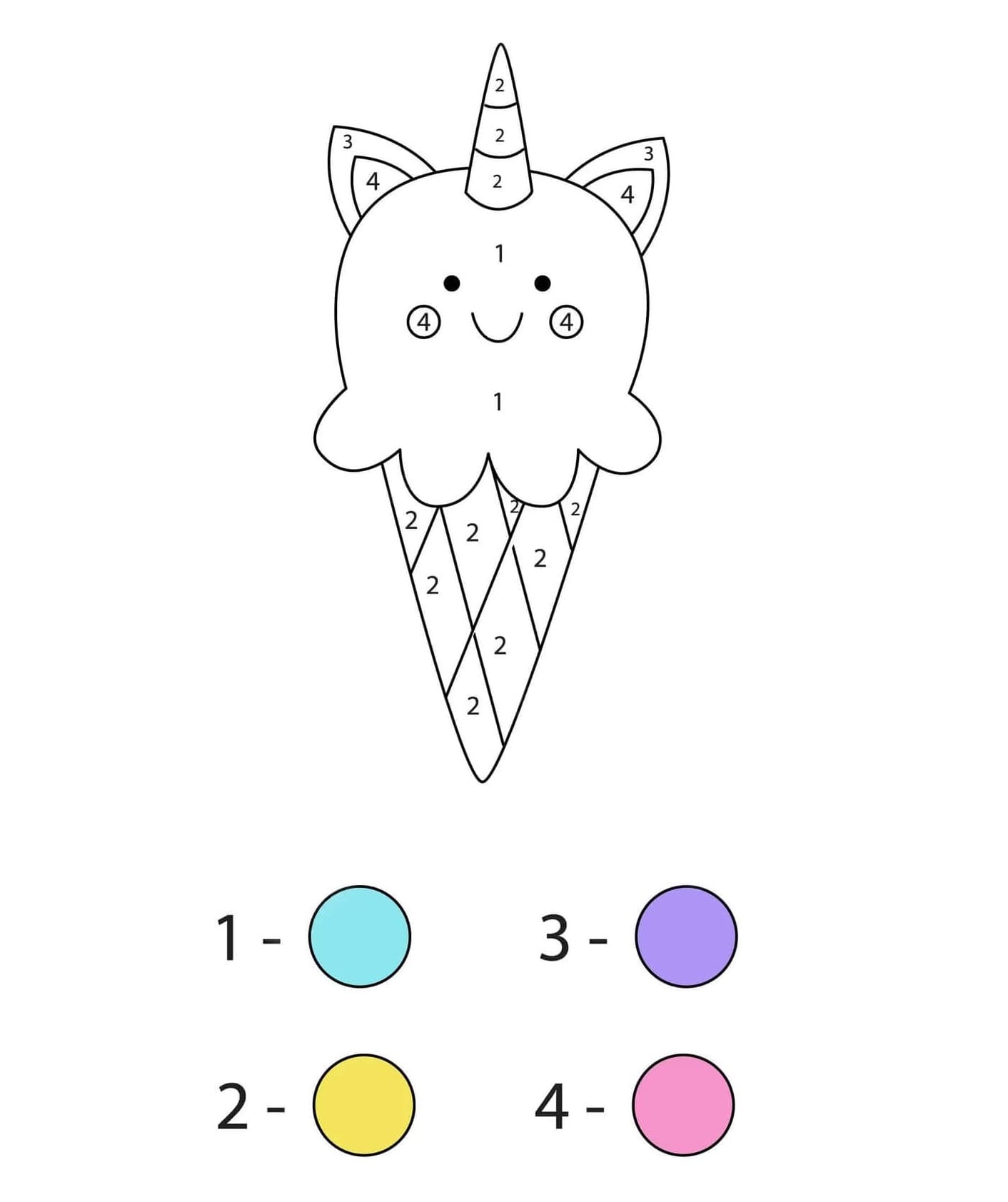 Lovely Ice Cream Color By Number