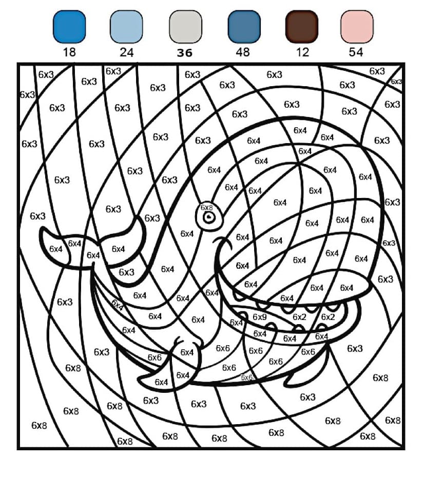 Multiplication Color By Number For Kids