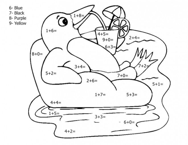 Penguin Addition Color By Number