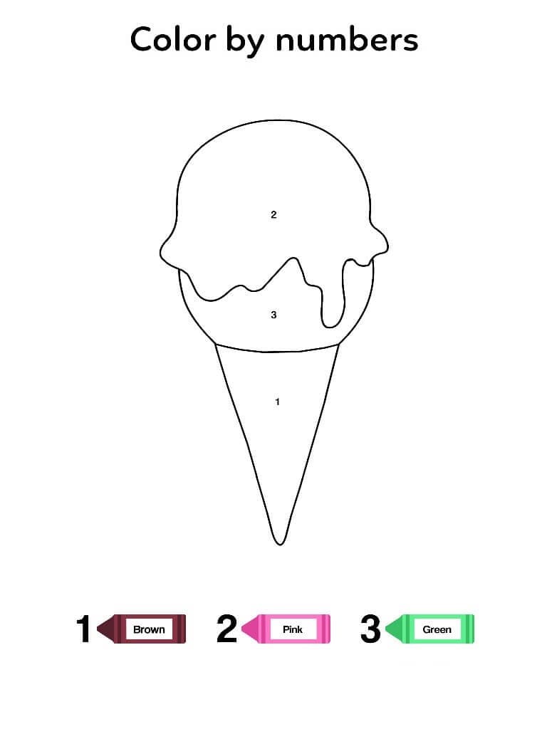 Simple Ice Cream Color By Number