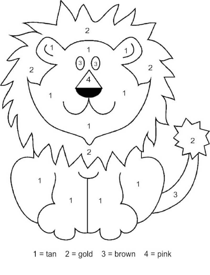 Simple Lion Color By Number