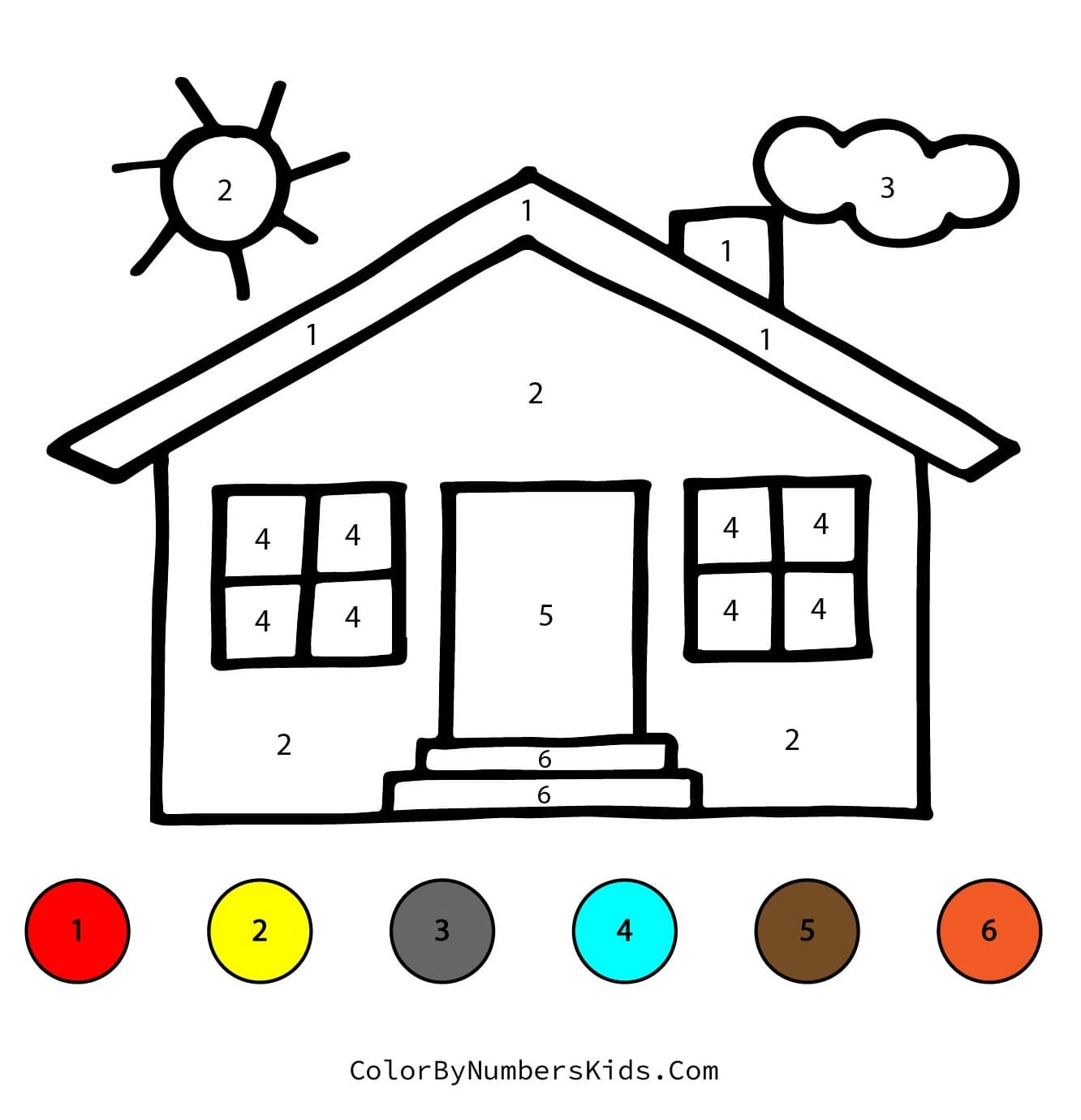 Small House Color By Number