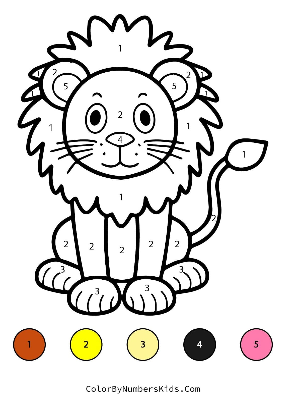 Small Lion Color By Number