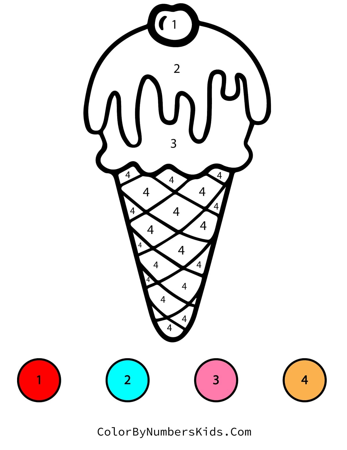 Sweet Ice Cream Color By Number