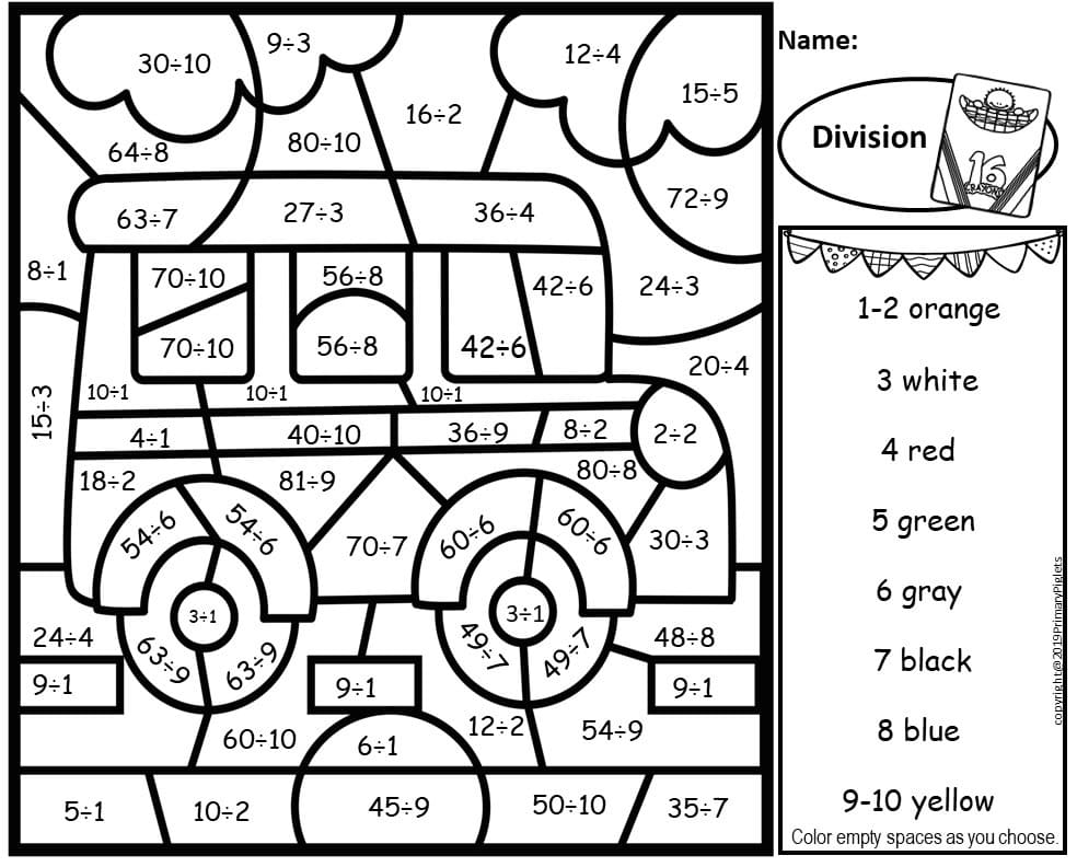 Truck Division Color By Number