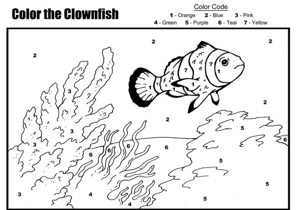 Color The Clownfish Color By Number