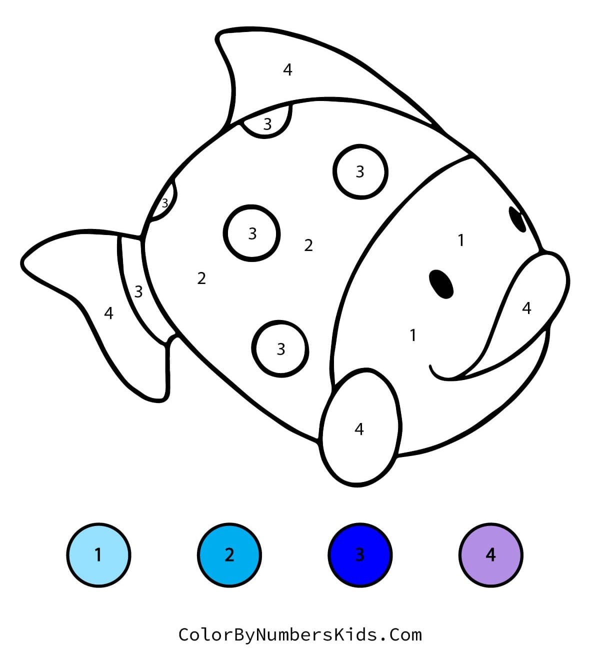 Fish Color By Number For Kids