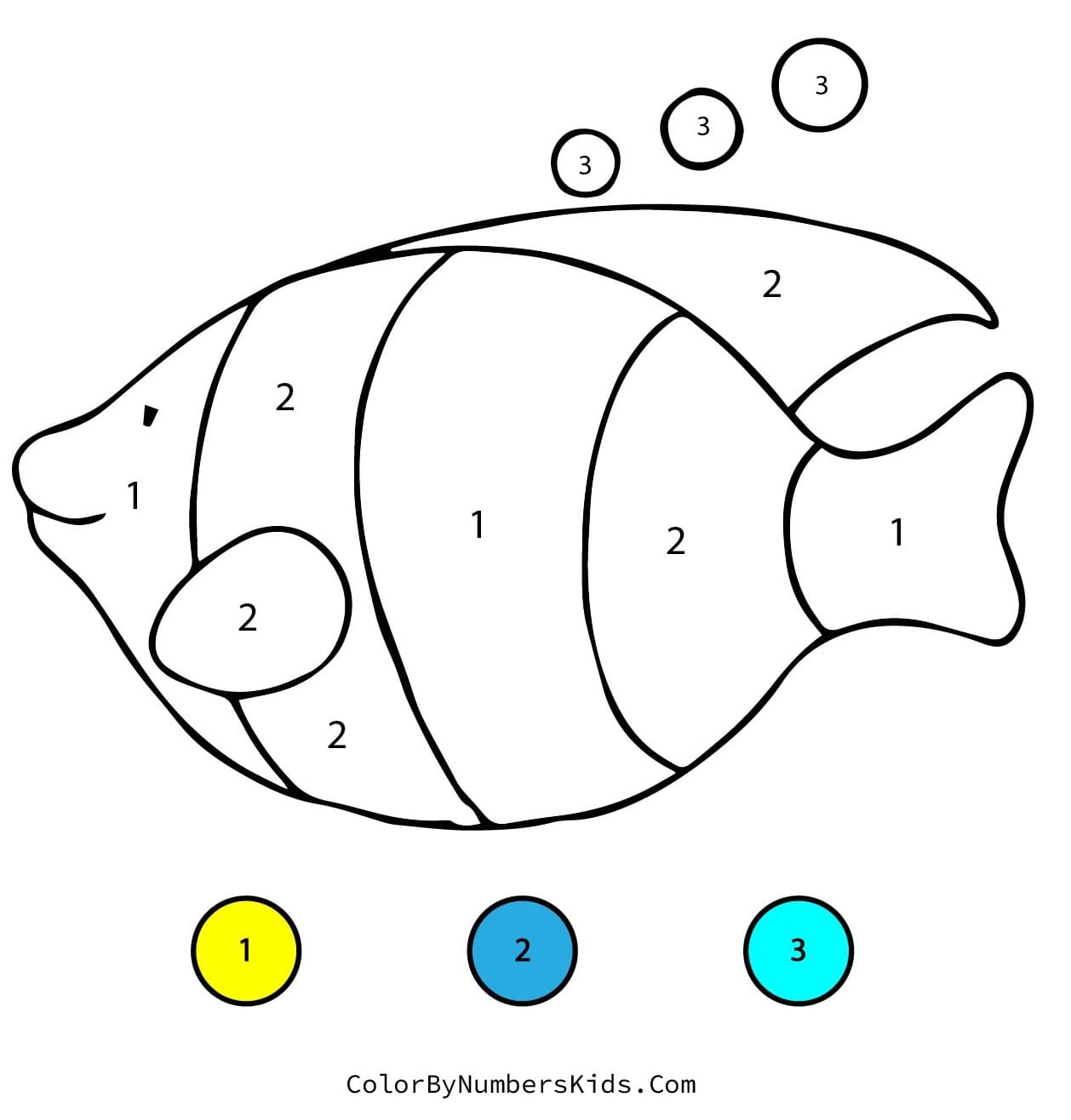 Fish Color By Number Worksheet 01