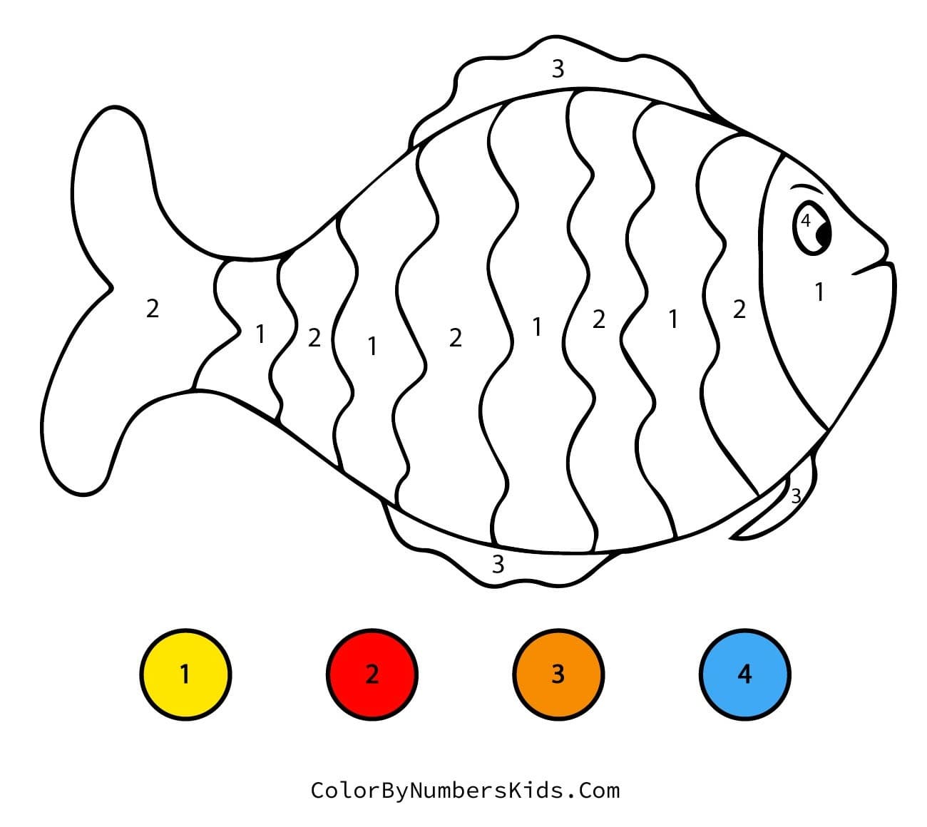 Fish Color By Number Worksheet 02