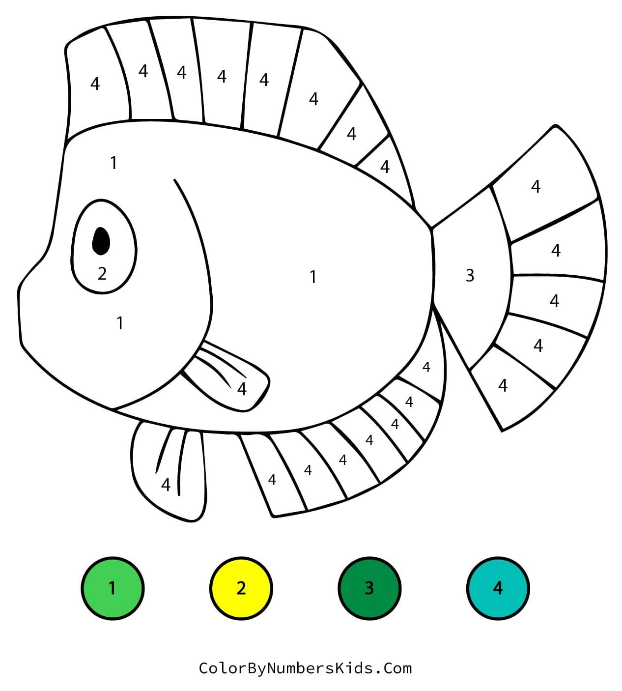 Fish Color By Number Worksheet 03