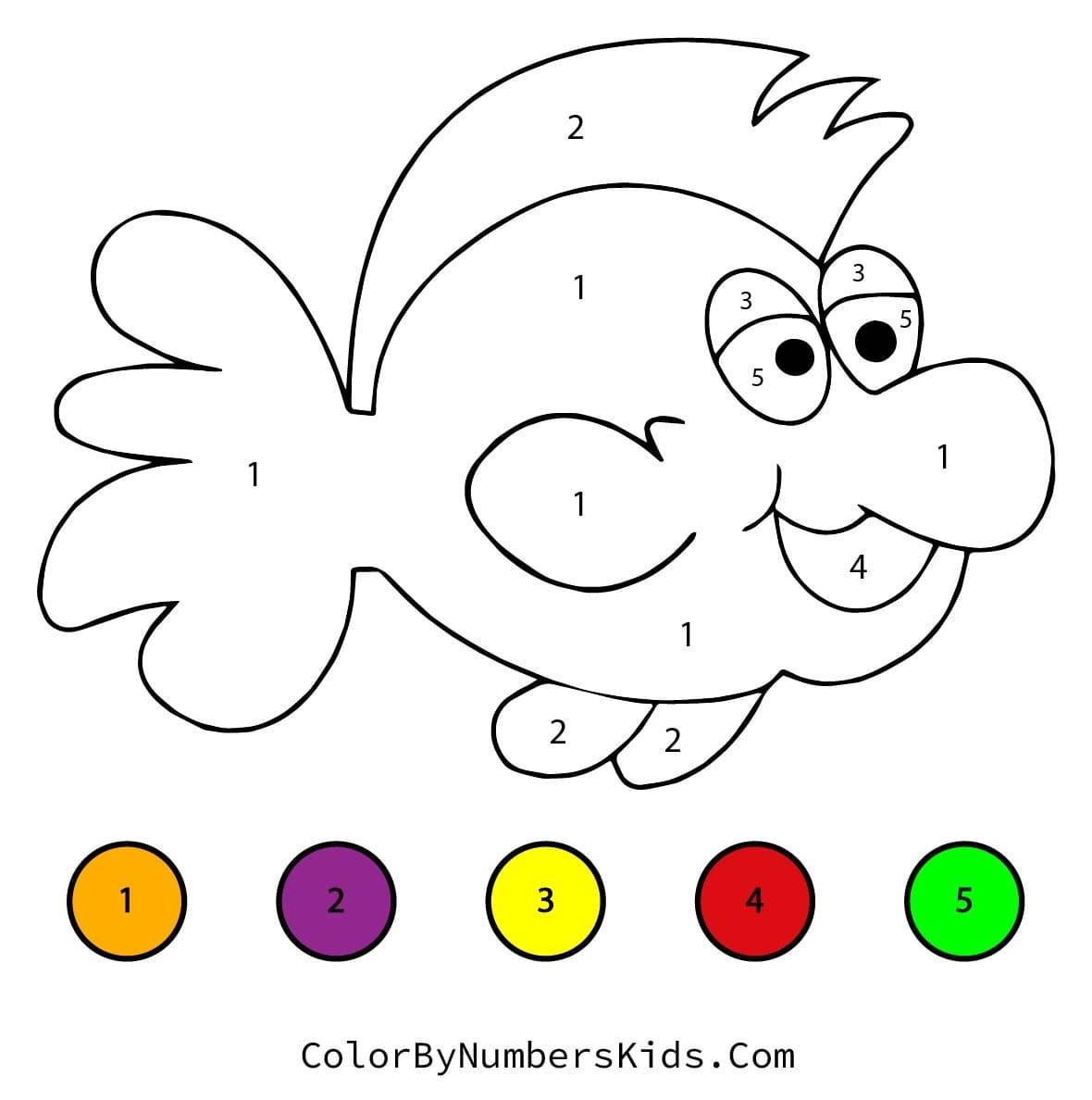 Fish Color By Number Worksheet 04