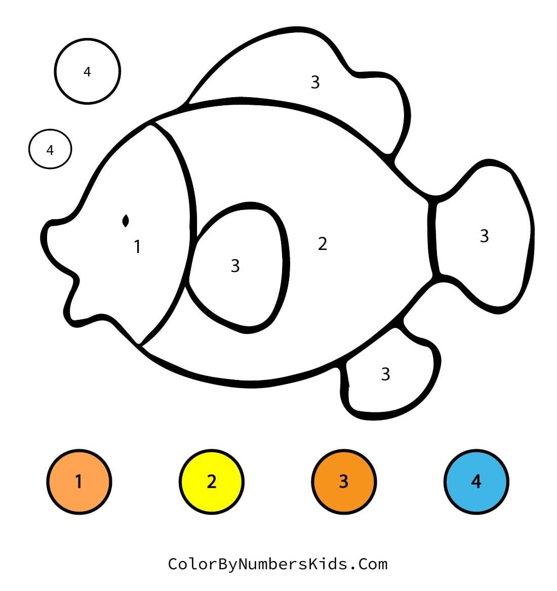 Fish Color By Number Worksheet 06