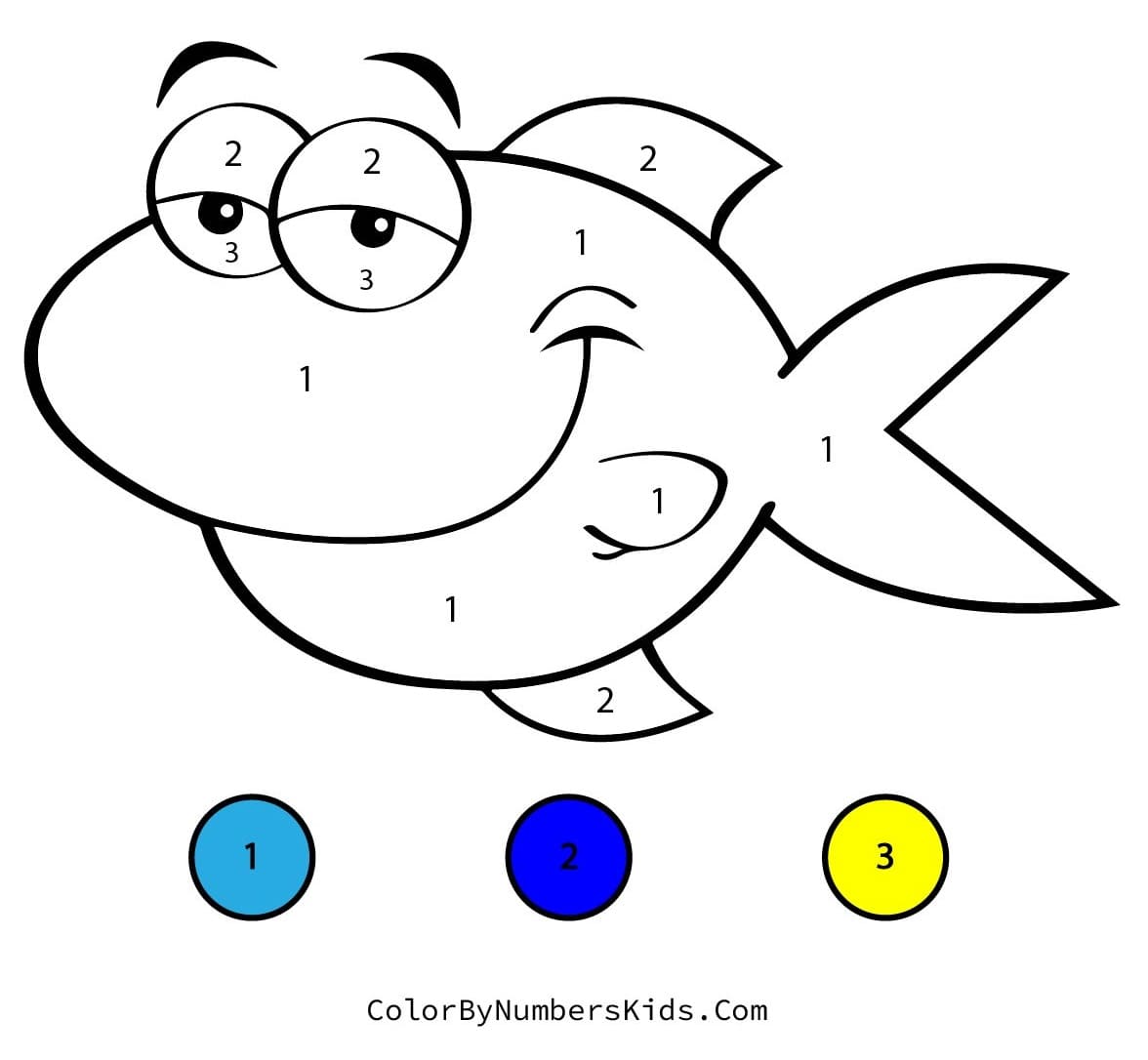 Fish Color By Number Worksheet 07