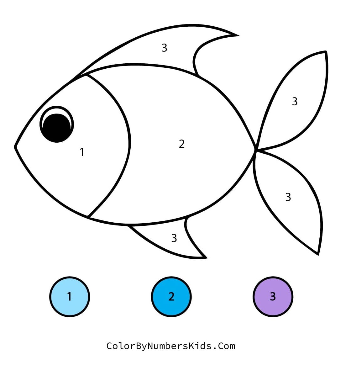 Fish Color By Number Worksheet 08