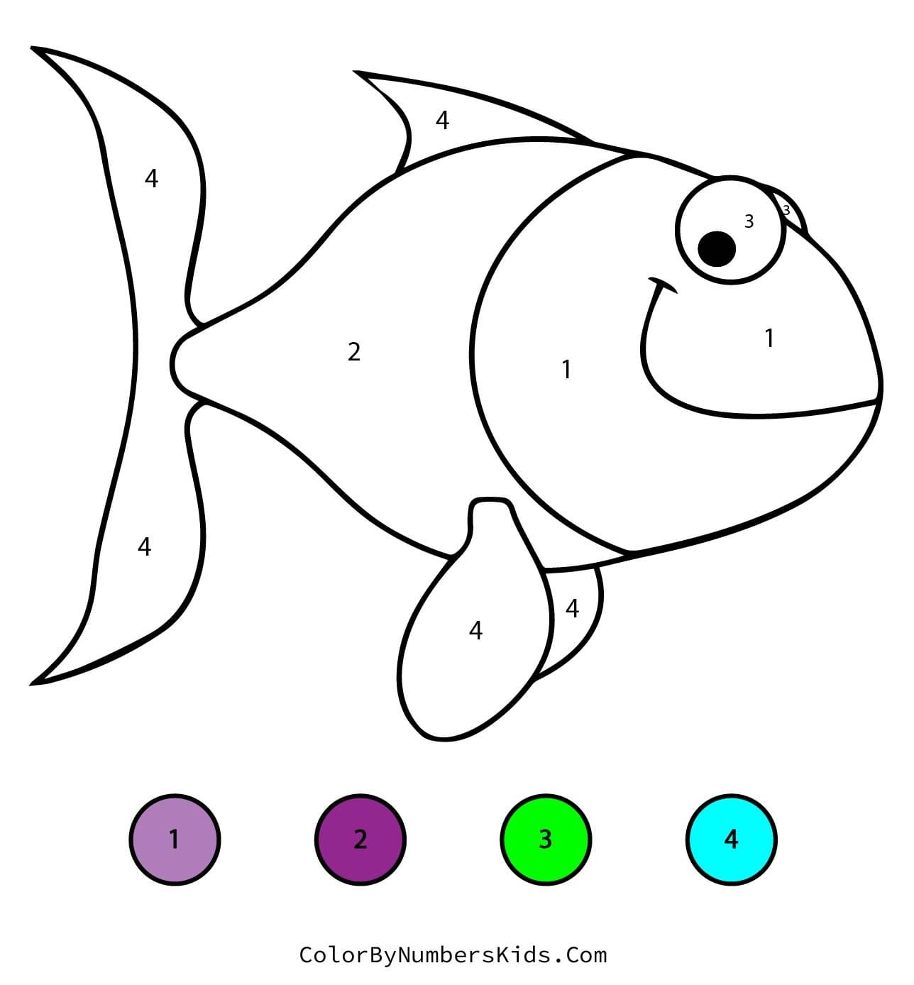 Fish Color By Number Worksheet