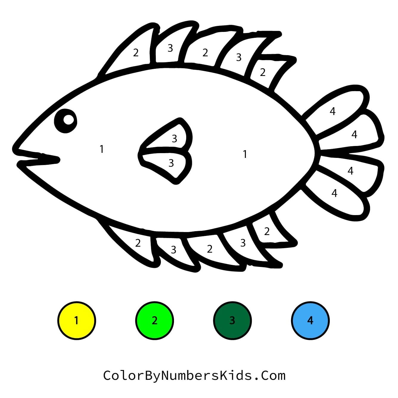 Free Fish Color By Number