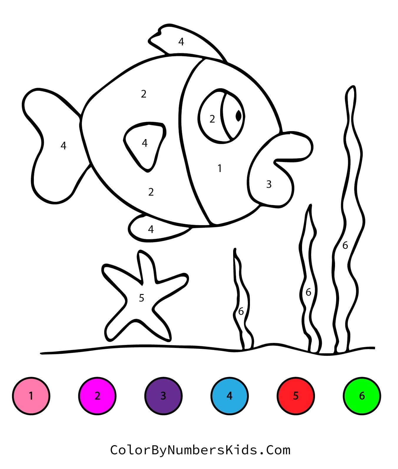 Funny Fish Color By Number