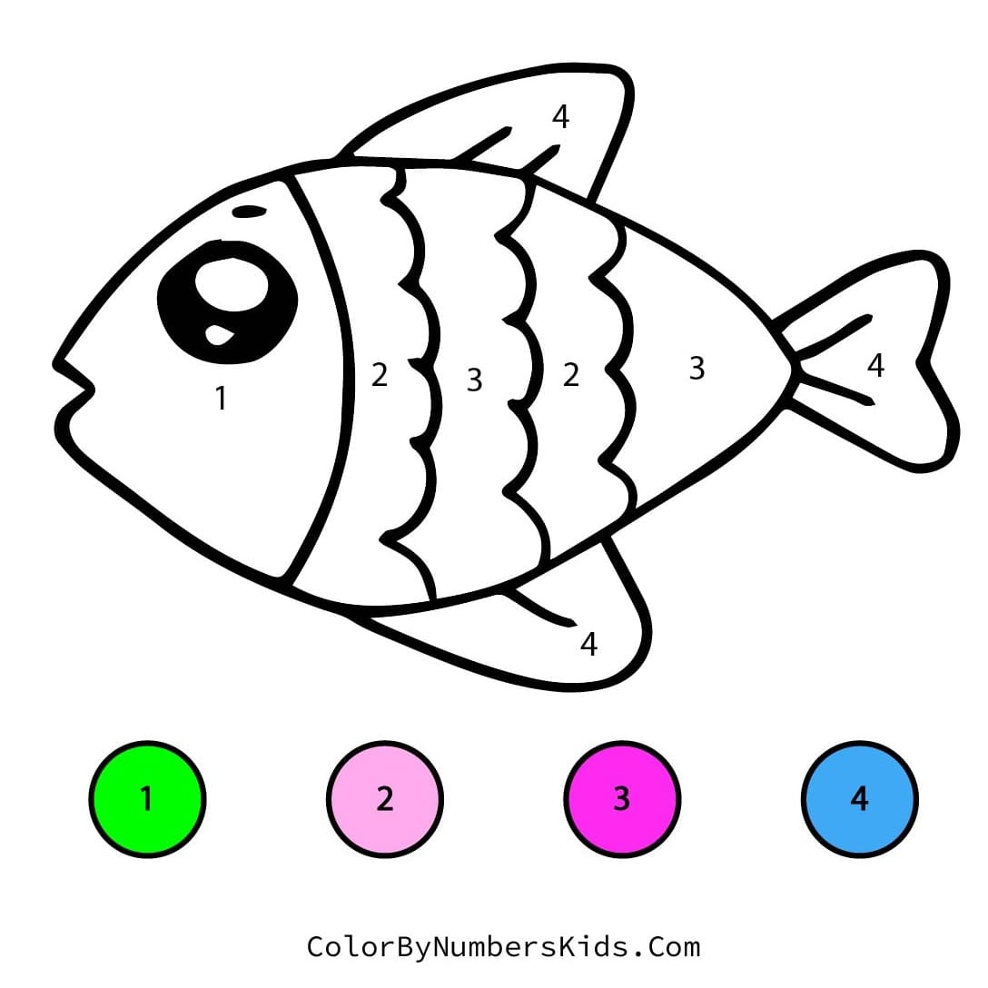 Kawaii Fish Color By Number