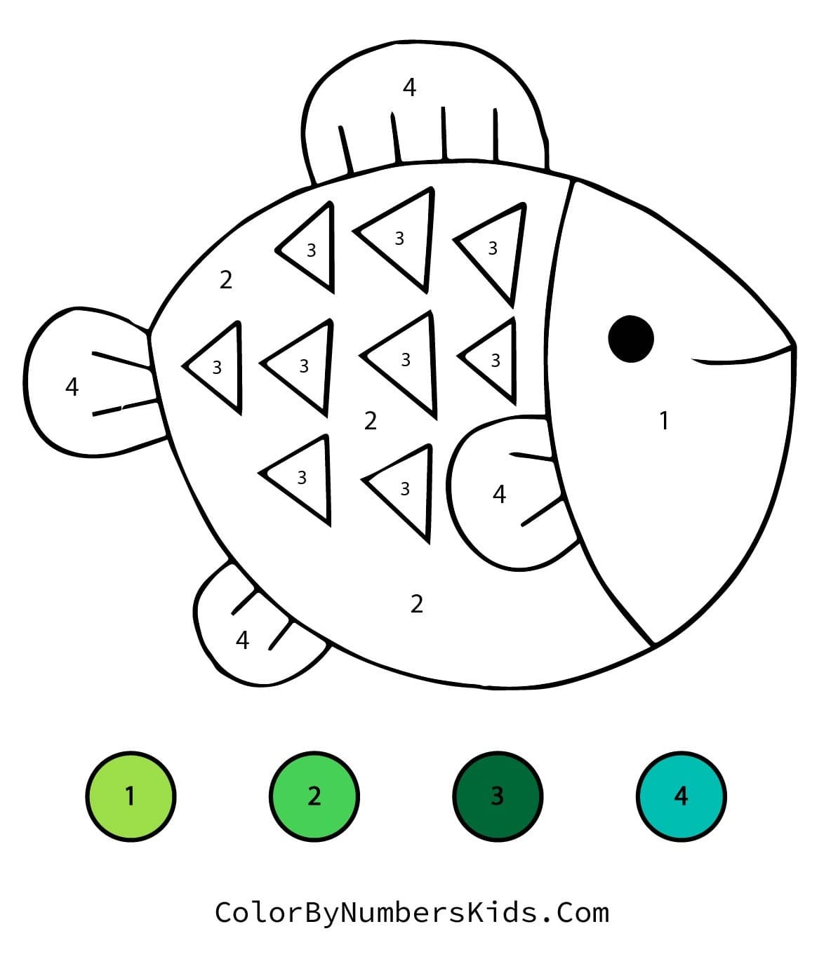 Printable Fish Color By Number