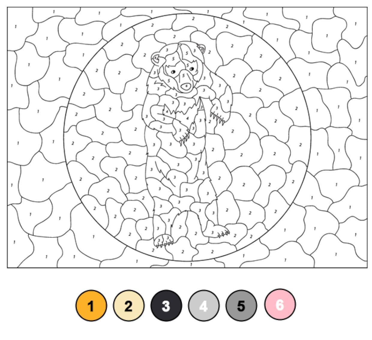 A Bear Color By Number