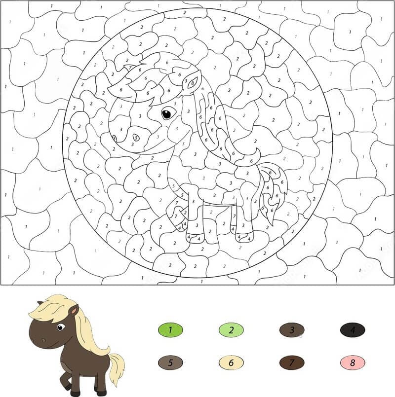 A Cute Horse Color By Number