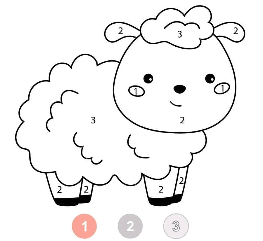 A Cute Sheep Color By Number