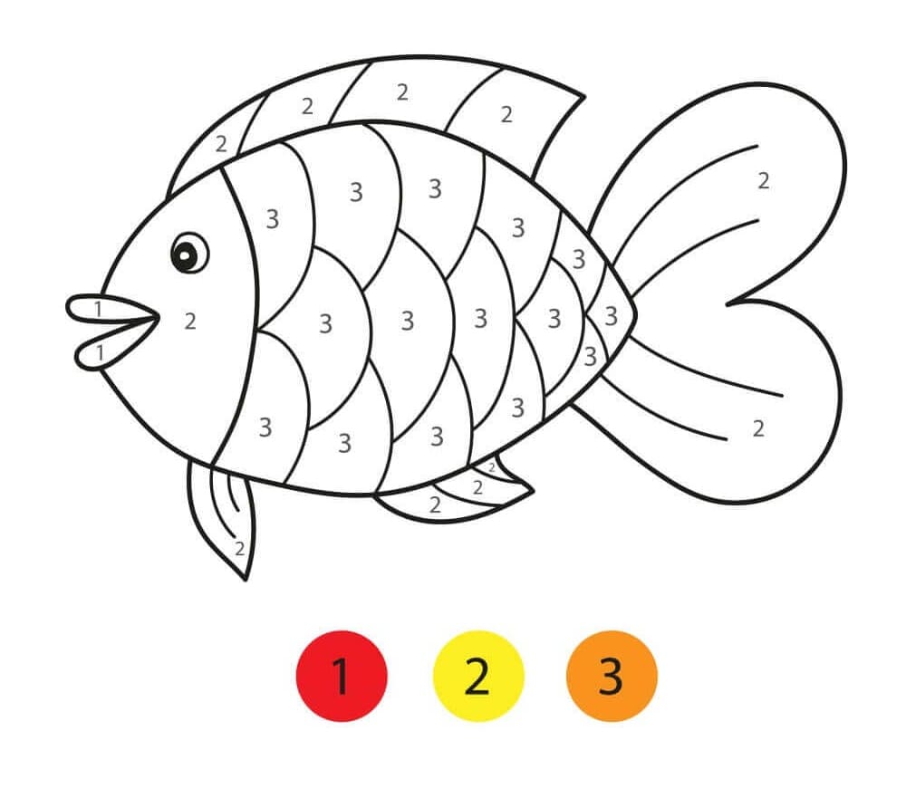 A Rainbow Fish Color By Number