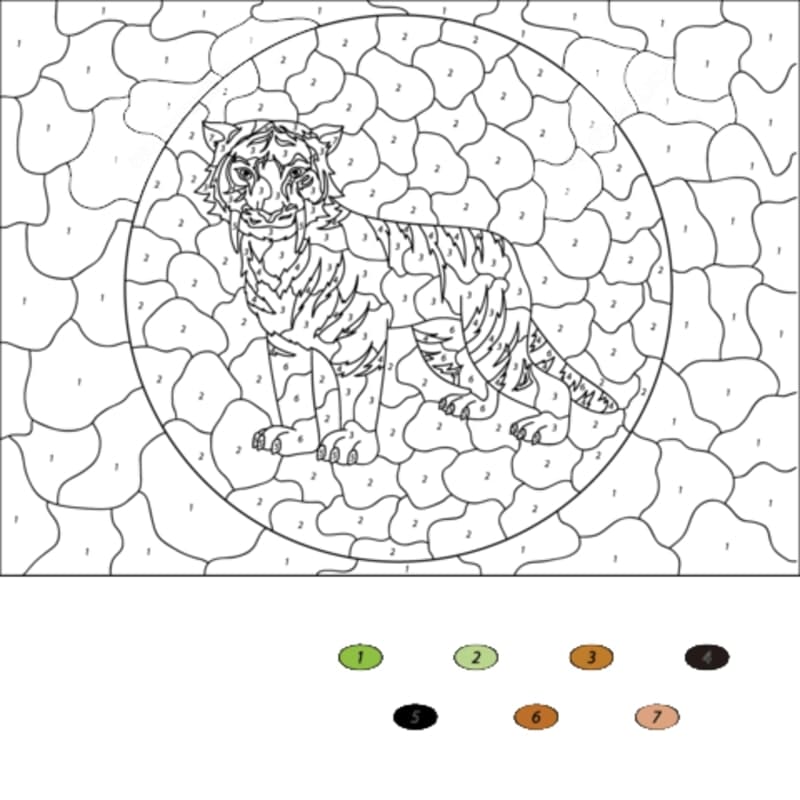 A Tiger Color By Number