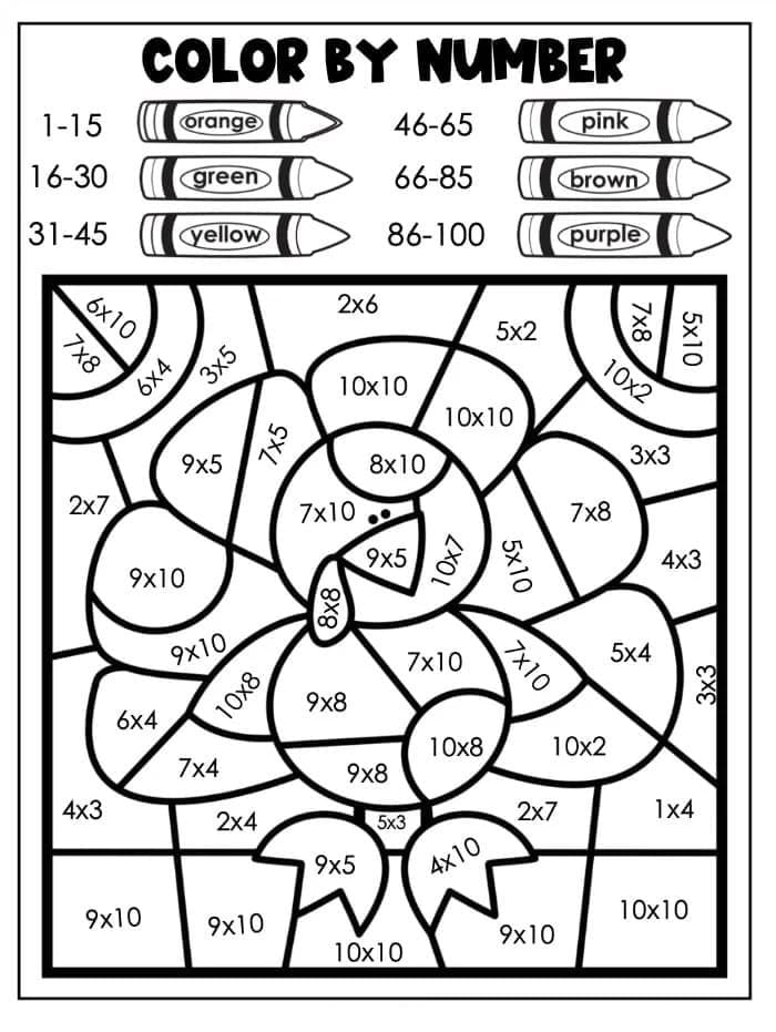 Beautiful Turkey Color By Number
