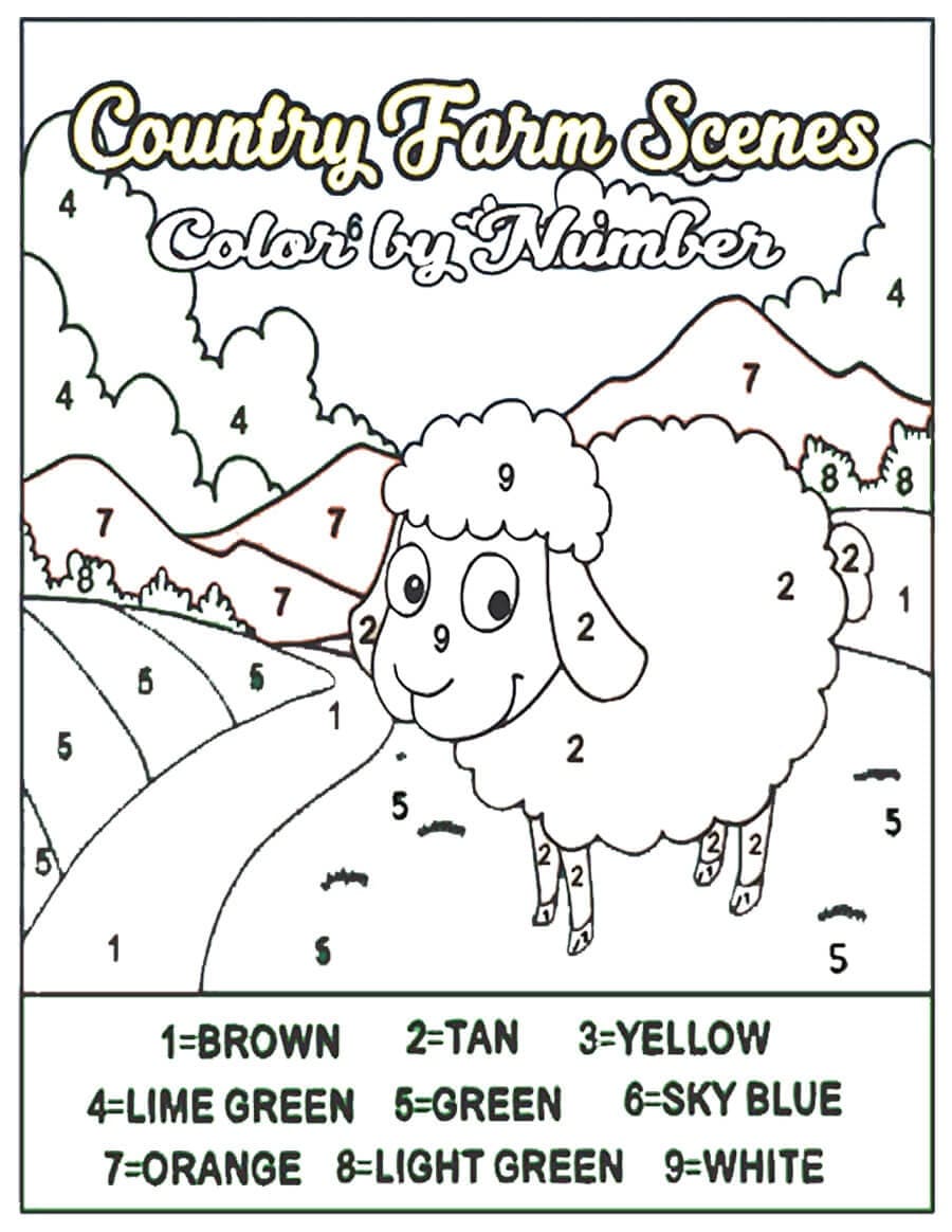 Cartoon Sheep Color By Number