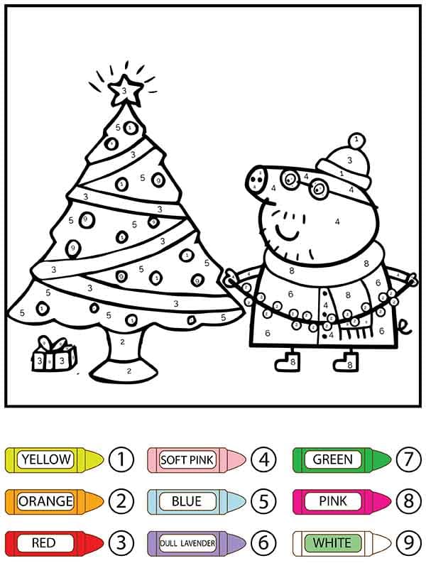 Christmas Peppa Pig Color by Number