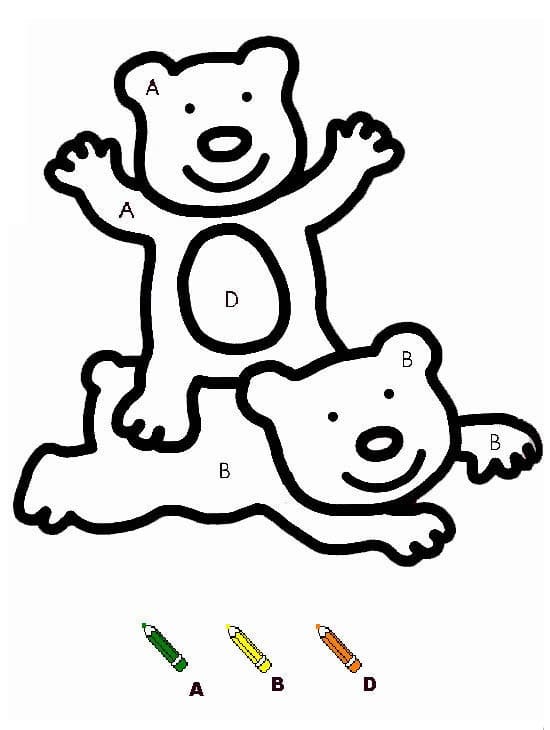 Cute Bears Color By Number